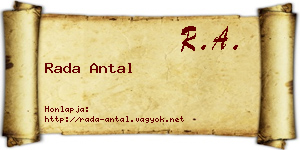 Rada Antal névjegykártya